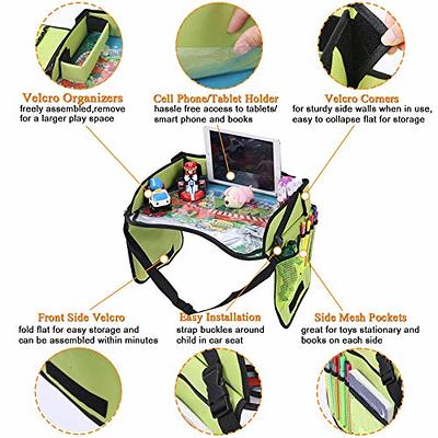 Kids Travel Tray Kids Activity Tray For Car Seat, Waterproof Kids Lap Desk  For Car Snacks And Activities Drawing Board With Storage Pocket Organizer