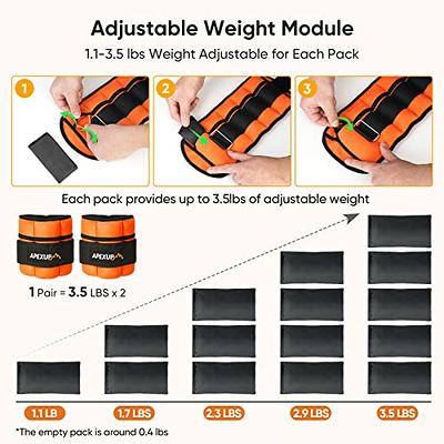 1 Pair Adjustable Ankle Weights, 2–10lbs Modularized Leg Weight Straps