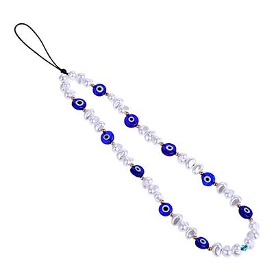 TIESOME Beaded Phone Charm, Evil Eye Beaded Lanyard Wrist Strap