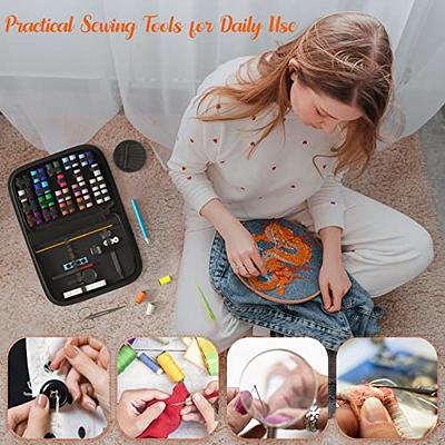 Sewing Kit with Case Portable Sewing Supplies for Home Traveler, Adults,  Beginner, Emergency, Kids Contains Thread, Scissors, Needles, Measure Etc