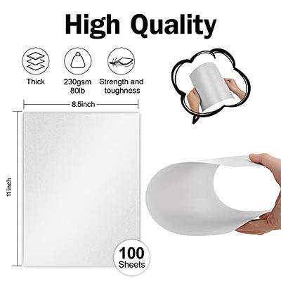 100 Sheets White Cardstock 8.5 x 11 Thick Paper Goefun 80lb Card Stock Printer  Paper for