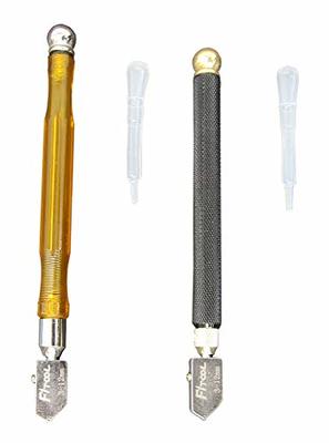 2Piece Glass Cutter 3mm-12mm, Self-Oiling Tungsten Carbide Glass