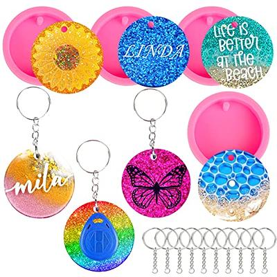 Resin Molds Silicone Keychain, 4 Pcs Round Epoxy Casting Mold for RFID Key  Fob/Tracker with 10 Pieces Key Rings - Yahoo Shopping