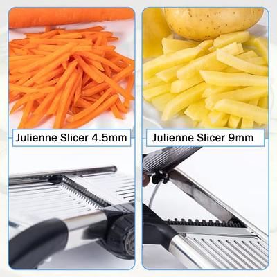 Mandoline Food Slicer with Waffle Fry Cutter, Adjustable Stainless Steel