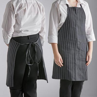 Choice Gray Poly-Cotton Adjustable Bib Apron with 2 Pockets - 32 x 30