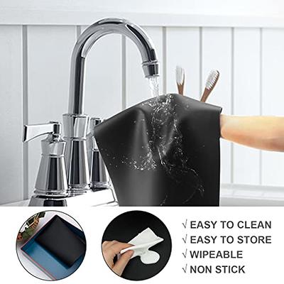 Silicone Counter Mats Set of 2, Heat Resistant, Kitchen Countertop  Protector, Non Slip, Black