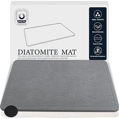 WNOMDY Bath Stone Mats Diatomaceous Earth Bath Mat Fast Water Drying Super Absorbent Diatomite Mat with Non-Slip for Bathroom Shower Floor,Kitchen Absorbent