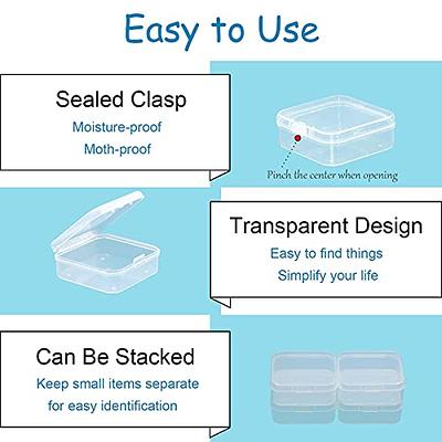 24 Pieces Small Clear Plastic Storage Container With Hinged Lid Bead  Storage Box