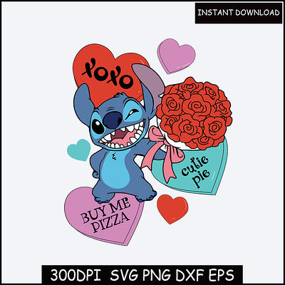 Stitch stickers, Stitch, Stitch stickers, Angel stickers, Stitch Valentines  Stickers
