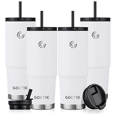 WETOWETO 30 oz Stainless Steel Tumbler, Insulated Coffee  Tumbler Cup with 2 Lids and 2 Straws, Double Walled Travel Coffee Mug for  Hot & Cold Drinks (White, 1 Pack): Tumblers & Water Glasses