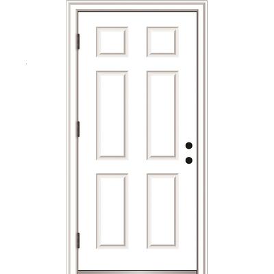 RELIABILT 36-in x 80-in Steel Right-Hand Outswing Primed Prehung Single  Front Door Insulating Core in the Front Doors department at