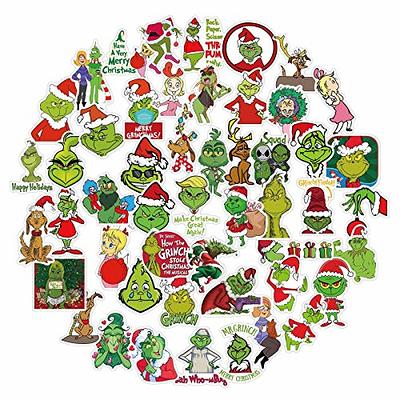 50 Pcs The Grinch Stickers Christmas Stickers for Car Laptop PVC