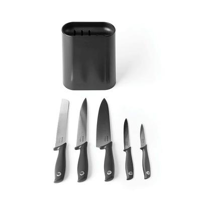 Bunpeony 16-Piece Stainless Steel Knife Block Set with Sharpener