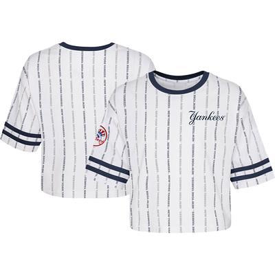 Toddler New York Yankees Tiny Turnip White Base Stripe T-Shirt