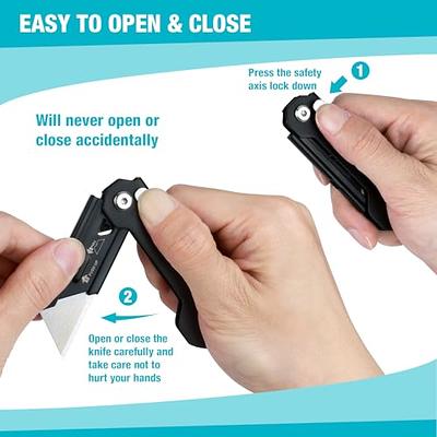 WORKPRO EDC Folding Utility Knife, Mini Box Cutter with Quick Open Axis  Lock, Quick Change Blade Razor Knife, Foldable Small Pocket Knife with Belt  Clip - Yahoo Shopping