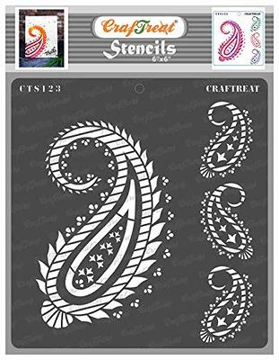 CrafTreat Paisley Stencils for Crafts Reusable Vintage - Paisley and Border  Stencil - Size: 6X6 Inches - Paisley Design Stencil for Furniture Painting  - Indian Border Stencil for Painting - Yahoo Shopping