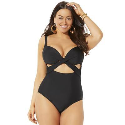 Plus Size Women's Cut Out Underwire One Piece Swimsuit by Swimsuits For All  in Black (Size 8) - Yahoo Shopping