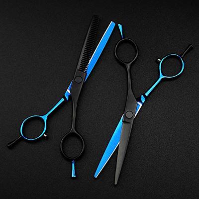 Hair Cutting Scissors, 5.5 inch Professional Japan 440c blue black hair  cutting scissors haircut thinning barber haircutting shears Hairdresser  scissors (Color : Set) - Yahoo Shopping