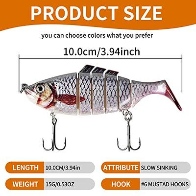 2pcs Fishing Lures Bass Trout 6 Segmented Multi Jointed Swimbaits