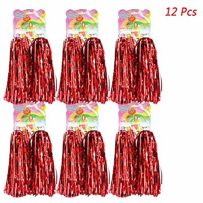 4pcs Metallic Foil Cheerleading Pom Poms, Premium Cheerleader