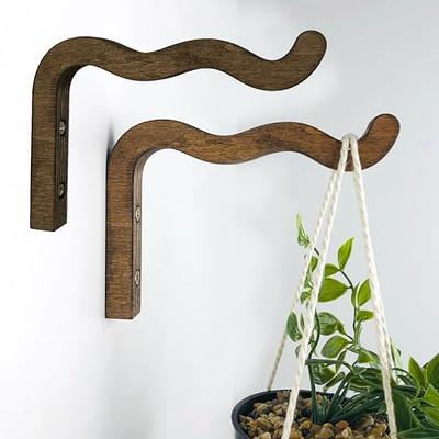 EvenWood 2-Piece Set of Wavy Wooden Wall Planters for Indoor