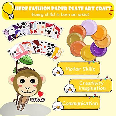 Art Craft Gift for Kids- 12 Paper Plate Art Kit Toy for 3, 4, 5 Year Old  Boys Girls Toddlers, DIY Animal Art Supplies For Children Preschool