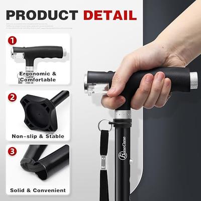 BeneCane Walking Cane Adjustable Cane Flexible Walking Cane with LED Light  Lightweight Sturdy Portable Walking Stick - Balancing Mobility Aid for Men