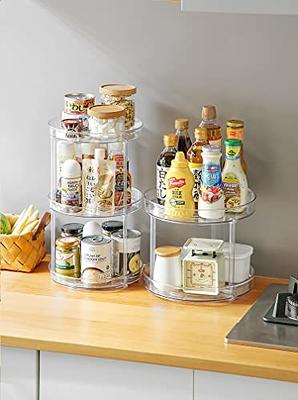 Clear Lazy Susan Organizer 9.2 inch Turntable Spice Rack 360