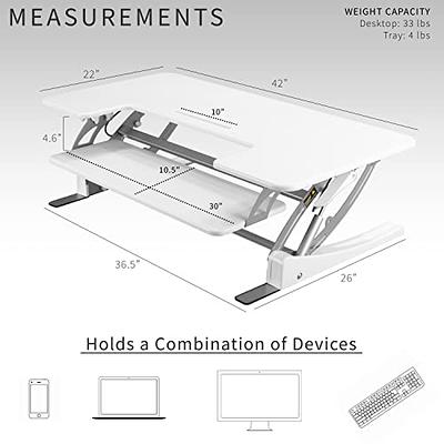 VIVO Black Height Adjustable Extra Wide 42 Stand Up Desk Converter  Workstation 