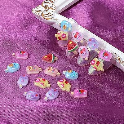  DUFEIMOY Rainbow 50Pcs 3D Lollipop Nail Charms