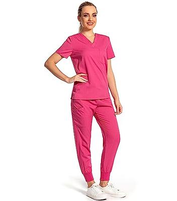 PuriPure Scrubs Set for Women Nurse Uniform Jogger Classic V-neck Scrub Top  & Jogger Scrub Pants Athletic Scrub Set Workwear (Hot pink, 3X-Large) -  Yahoo Shopping