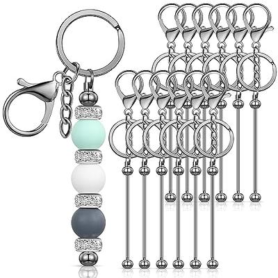 6Pcs Beadable Keychain Bar, Metal Bead Keychain Removable Beadable Keychain  Bars Bulk DIY Keychain Bars Charms, Blanks Keychain Bars Keychain Making