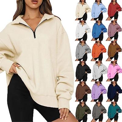 Trendy Queen Womens Oversized Sweatshirts Hoodies Half Zip Pullover Fall  Fashion Outfits 2023 Y2k Clothes at  Women’s Clothing store