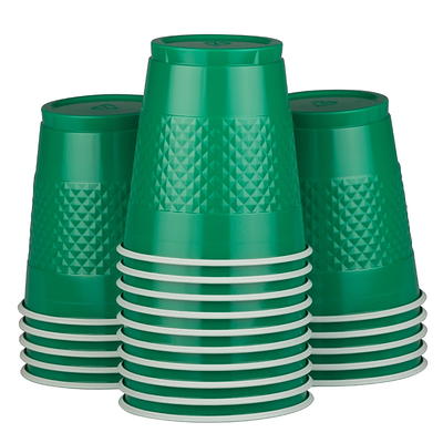 Green Plastic Cups - 12oz - 20 Pack