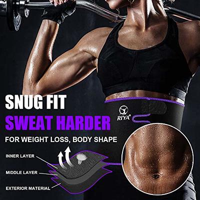RIYA Waist Trimmer Sweat Waist Trainer Women Waist Sweat Belt Band Belly  Stomach Wrap Purple - Yahoo Shopping