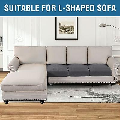 Subrtex Backrest Spandex Jacquard Couch Cover Stretch Back Cushion