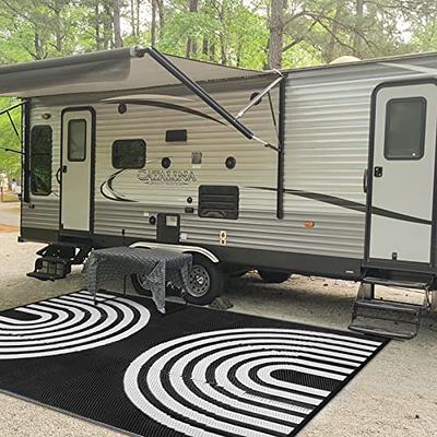 HOMEIDEAS Outdoor Rug, Waterproof Patio Plastic Straw Rugs, RV