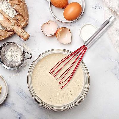 Whisk With Solid Wood Handle, Kitchen Mini Stainless Steel Egg Beater, Milk  Whipper Wire Whisk For Blending, Whisking, Beating, Or Stirring, - Temu