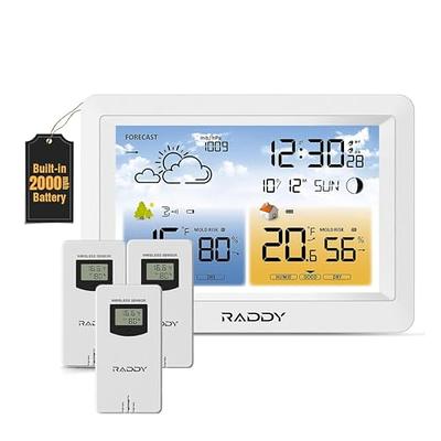 Raddy DT6 Weather Station Wireless Indoor Outdoor Thermometer Hygrometer  Barometer with 2 Remote Sensors + Extra R3 Sensor - Yahoo Shopping