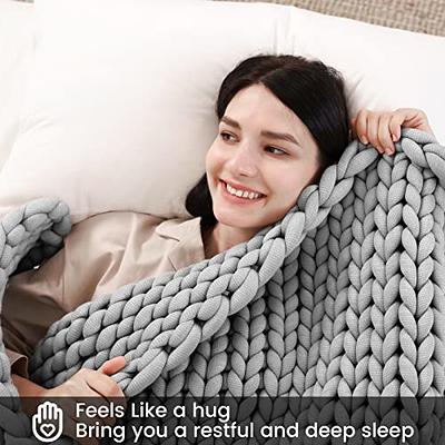 ZonLi Knitted Weighted Blanket 60''x80''20 pounds,Handmade Chunky Knitted  Throw Blanket Queen Size for Sleep,Home Decor for Sofa Bed, Suit for  Adults(Grey) - Yahoo Shopping