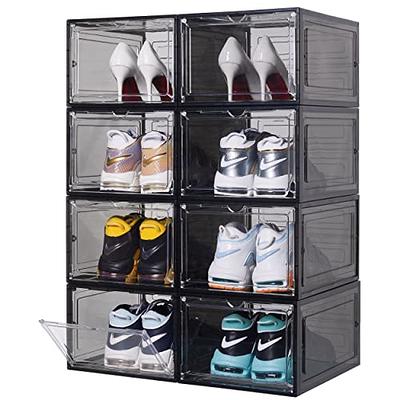 4 PACK Foldable Shoe Storage Acrylic/Plastic Stackable Sneaker Closet  Organizer