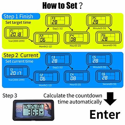  AIMILAR Digital Countdown Days Timer - 9999 Days Count Down  Days Timer with Backlight for Retirement Wedding Vacation Christmas New  Baby Classroom Lab Kitchen Cooking (Black) : Home & Kitchen