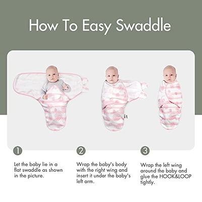 3 Pack Organic Cotton Adjustable Infant Swaddles, 100% Organic