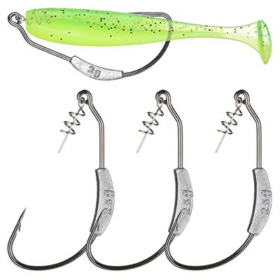 Nako Power EWG Hooks Finesse EWG Hooks | Nano Smooth Coating Offset Worm  Hooks | Texas Rig Hooks | Bass Fishing Hooks