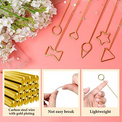 wexpw 50 Pieces Gold Floral Card Holder Clips Metal Wire Card