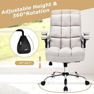 Vinsetto Big and Tall Executive Office Chair 400lbs Computer Desk Chair w/High Back PU Leather Ergonomic Upholstery,White