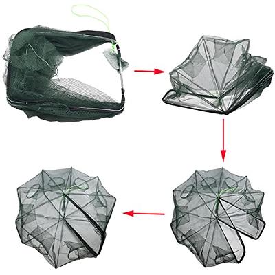 Portable Folded Fishing Net, Easy Use Traps Cage Baits Cast Mesh Trap for  Minnow/Crawfish/Crab/Lobster/Fishes (8 Holes) - Yahoo Shopping