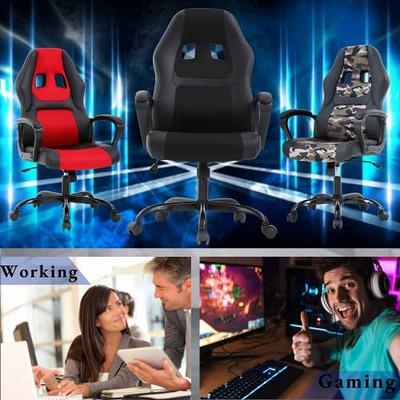 Gaming Chair for Adult Office Desk Chair Ergonomic Computer Chair with  Lumbar Support Armrest Adjustable Cheap Video Game Chairs Reclining Rolling