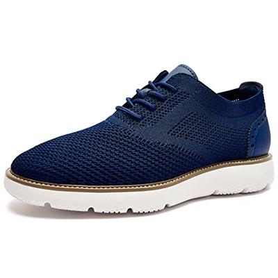 RYIKA Men's Wide Casual Dress Sneakers - Oxfords Mesh Business Walking ...