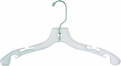 Heavy Duty Clear Plastic Coat Hanger, Strong 1/2 inch Thick Hangers with 360 Degree Chrome Swivel Hook - Box of 50